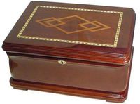120 Cigars Mahogany Wood Humidor 14.5 X 10.5 X 7.25" F7300