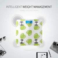 LYAOE Bluetooth Body Fat Scale Fresh Green Leaf Pattern Lush Smart Wireless Scale with LCD Display Measuring Body Weight Bmi and Health Digital Scale