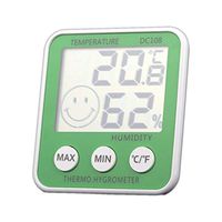 MSNDD Digital Temperature Gauges Hygrometer LCD Thermometer Humidity Halls Fahrenheit/Celsius with Comfort Level Mark (Green)
