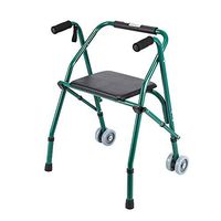 HYXQY-ZY 2 Wheeled Walker with Seat | Lightweight Folding and Height Adjustable | Adult Travel Mobility Aid Walking Frame for Seniors (Green)