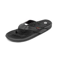 Revs Acupressure & Reflexology Massage Premium Flip Flops in Black - Unisex, 28.5cm. Enjoy Better Health & Well-Being Naturally & Drug-Free.