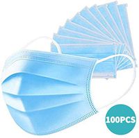 100PCS Disposable Earloop Face Cover Filters Bacteria Breathable 3 PLY Safety Face Mouth Cover for Personal Health