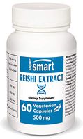 Supersmart - Reishi Extract 500 mg - Mushroom Standardised to 20% Polysaccharides & 6% Triterpenes - Antioxidant Properties & Cardio Protective Effects | Non-GMO - 60 Vegetarian Capsules