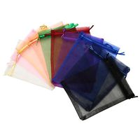 Hengu Organza Gift Bags Drawstring Pouches for Party Wedding 4x5 inch Tulle Bags Jewelry Candy Gift Favor Bags (Mixed Color, 100pcs)