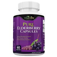 VIVA DEO Pure Elderberry Capsules – Made with Organic Elderberries - 60 Black Elderberry Capsules for Immunity Support - 1150mg Elderberry Fruit Extract Per Serving