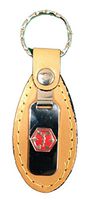 Emerg Alert Medical Alert Emergency ID Leather Tab Keychain - Blank