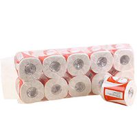 CreazyBee White Toilet Paper Toilet Roll Tissue Roll Pack of 10 Premium 3-Ply Paper Towels Tissue, Hollow Replacement Roll Paper Print Interesting Toilet Paper Table Kitchen Paper (White 10Rolls)