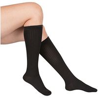 EvoNation Women's USA Made Graduated Compression Socks 20-30 mmHg Firm Pressure Medical Quality Ladies Knee High Support Stockings Hose - Best Comfort Fit, Circulation, Travel (Large, Black)