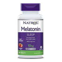 Natrol Melatonin Sleep Maximum Strength fast dissolve Strawberry flavor 10 mg 60 Tablets (Pack of 3)