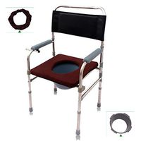 XWZJY Deluxe Bath Toilet Chair Height Adjustable Bedside Commode Seat Pregnant Shower Stool for Seniors, Disabled with Splash Guard/Bucket/Lid