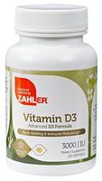Zahler Vitamin D3 3000IU, an All-Natural Supplement Supporting Bone Muscle Teeth and Immune System, Advanced Formula Targeting Vitamin D Deficiencies, Certified Kosher, 250 Softgels