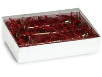 Clear Lid Stationery Boxes - White 10 x 7 x 2" (50 Pack )