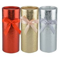 Round Foil-Wrapped WINE Gift Boxes with Slide-on Lids, 8¼" (Set of 3)