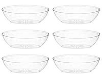Plastic Serving Bowls,- 6 Pack - Disposable Bowl for Parties, Snack, Salad, Reusable, Clear 64 Ounce