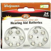Walgreens Hearing Aid Batteries, Zero Mercury, 312, 24 ea