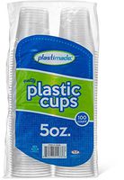 [100 Count] PlastiMade 5 Oz Clear Plastic Disposable Reusable Drinking Cups For Home, Office, Wedding, Events, Parties, Take Out, Water, Juice, Soda, Beer Cocktails 1 Pack