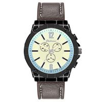 Mens Watches,Fxbar Fashion Leather Men's Quartz Watch Charming Luxury Casual Watch Clock Bracelet Watches (H)