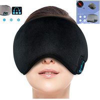 Sleep Headphones Bluetooth 4.2 Wireless Eye Mask Bluetooth Sleeping Eye Mask Music Travel Sleeping Handsfree Sleep Eye Shades Built-in Speakers Microphone (Black)