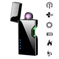 AIMCAE Electric Arc Lighter Rotating Arc Inductive Switch Windproof Cigarette Lighter Luxury Black