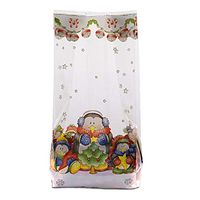25ct. Small"Merry Penguins" Stars 7x2x3" Cello Party Treat Food Snack Bags ngKE -545