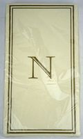 (48) 3 Ply Guest Towel Paper Napkin Monogram Ivory Wedding Hostess and Guest (N)