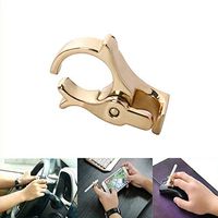 Luonita Cigarette Holder Ring, 0.67 Inch Hands Free Cigarette Finger Ring Holder to Protect Your Finger Turn Yellow for Console Gamers, Musicians, Drivers,Women and Men (Gold)