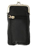 Black Design Genuine Leather Cigarette Case Holder and Zipped Lighter Pouch