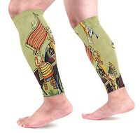 LEVEIS Indian Colourful Elephant Mural Compression Sleeves 1 Pair,Leg Performance Support for Shin Splint Calf Pain Relief Men & Women Guards Sleeves for Running Cycling