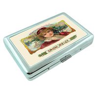 Vintage Cigar Box Poster S25 Silver Cigarette Case Metal Wallet Id Holder King & 100's 4" X 2.75" RFID Protection