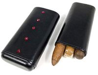 Aficionada Style 3 Cigar Leather Case - Siam