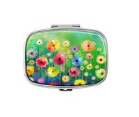 Custom Fashion Rectangular Pill Box Medicine Tablet Holder Wallet Organizer Pocket Case (Spring Flower Seasonal Nature)