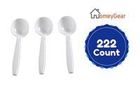 Heavy Weight Plastic White Soup Spoons Bulk Value Pack Of 222 Disposable Extra Heavy Soup Spoons 6" Long