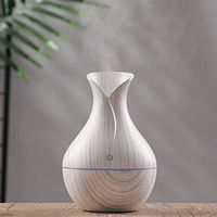 400ml 7LED Essential Oil Diffuser, Wood Grain Aromatherapy Diffuser Ultrasonic Cool Mist Humidifier with Color LED Light Changing and Waterless Auto Shut-off for Bedroom Office Home Baby Room Yoga