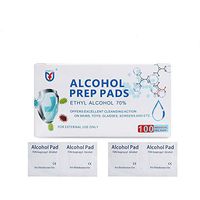 Sengdong Alcohol Formula Wipes Pads(2Packs 100Count) ,70% Alcohol Cotton Slices Sterile Gauze Pads Individually Wrapped Swap Pad Wet Wipe for Outdoor Skin Cleaning Care 66cm