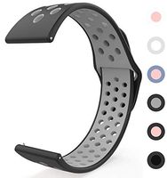 Sunnywoo 20mm Watch Silicone Watch Band Strap with Quick Release Pins Compatible with Garmin Vivoactive 3,Samsung Galaxy Watch 42mm /Ticwatch E and All The 20mm Width Smart and Traditional Watch Lugs