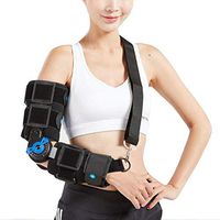 Adjustable Post Op Elbow Brace with Strap, Hinged ROM Arm Sling for Ligament Tendon Damage Injury Fractures