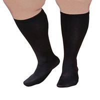 Unisex Extra Wide Moderate Compression Knee High Socks -Up to XW / 4E & 26" Calf- Black