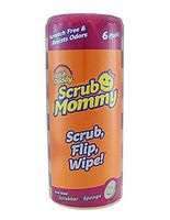 Scrub Daddy, Scrub Mommy - Dual Sided Sponge & Scrubber, Soft in Warm Water, Firm in Cold, FlexTexture, Deep Cleaning, Dishwasher Safe, Multipurpose, Scratch Free, Odor Resistant, Ergonomic (6 Count)