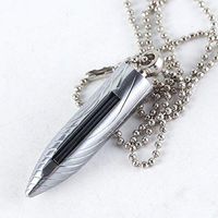 Tezoo Necklace Million Matches Male Key Chain Pendant Lighter (Silver)