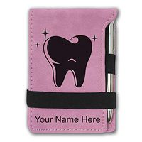 Mini Notepad, Tooth, Personalized Engraving Included (Pink)