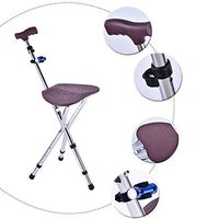 FMXYMC Folding Cane Seat Thick Aluminum Alloy Cane Stool Crutch Chair Cane Seat Highly Adjustable Walking Stick Tall Unisex for Elderly