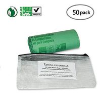 Trail Essentials Toilet Bags, Certified Biodegradable and Compostable; Use and Bury in Ground –Includes Convenient Water Resistant Carry Case (50 Bags)