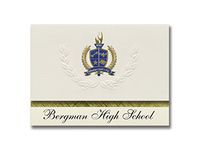 Signature Announcements Bergman High School (Harrison, AR) Graduation Announcements, Presidential style, Basic package of 25 with Gold & Blue Metallic Foil seal