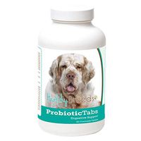 Healthy Breeds Dog Probiotic & Digestive Support Tablets for Clumber Spaniel - Over 200 Breeds - for Gas Diarrhea & Constipation - 60 Chewable Tablets