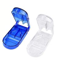 Dependable 2 Pack Pill Cutter with Ergonomic Design Transparent Pill Splitter with Stainless Steel