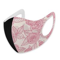 YOFFYO Mouth Cover Earloop Face Cover Fashion Polyester Breathable Cover - Pink Roses Adjustable Elastic Strap Windproof Face and Nose Cover, Reusable & Washable