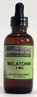 Melatonin 3 mg Alcohol Free American Supplements 2 oz Liquid