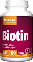 Jarrow Formulas Biotin 5000mcg, Supports Energy Production and Skin/Hair Support, 500 mcg, 100 Capsules (Pack of 2)