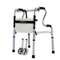 ZHPRZD Disabled Walker Elderly Crutches Walker Rehabilitation Training Equipment Light Cane Stool Wheel Type/Wheelless Multi-Function Walker (Color : Without Wheel)