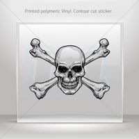 Stickers Decal Original Crossbones Skull Tablet Laptop Weatherproof Sports ca (8 X 6.06 In)